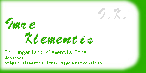 imre klementis business card